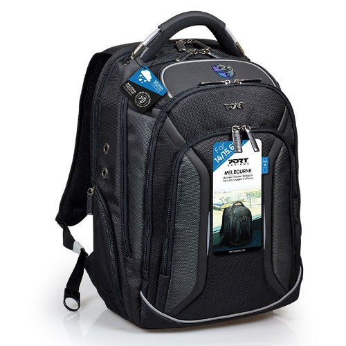 Port ruksak Melbourne 15.6", crn, kišna navlaka
