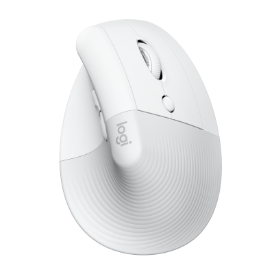 Logitech Lift za Mac, ergonomski miš, bijeli