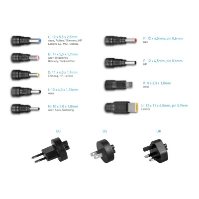 Avacom univerzalni punjač QuickTIP45W, 9 konektora