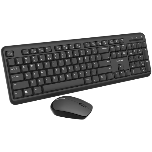 CANYON SET-W20 EN/AD Keyboard+Mouse Velvet Wireless Black