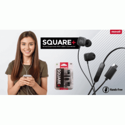 Maxell SQUARE+ USB-C slušalice, crne