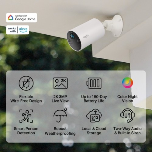TP-Link Tapo C410, Smart Wire-Free Indoor/Outdoor