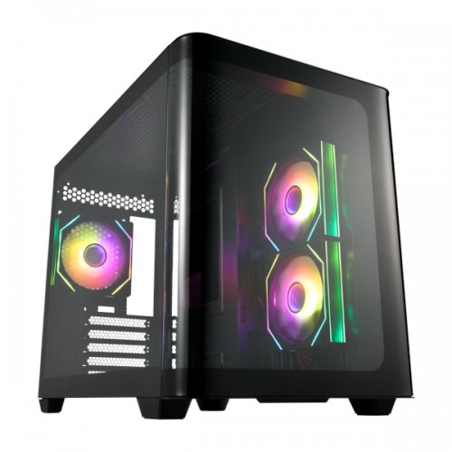 FSP S380 Black, 3x vent., crno, bez napajanja