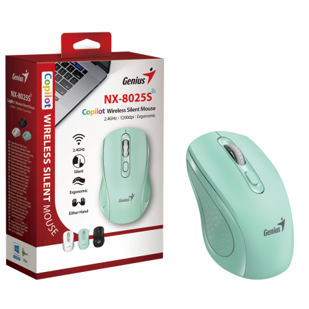 Genius NX-8025S, bežični miš, silent, aqua