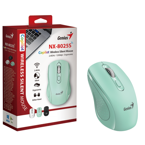 Genius NX-8025S, bežični miš, silent, aqua