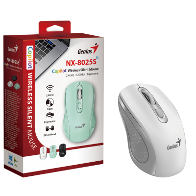 Genius NX-8025S, bežični miš, silent, bijela