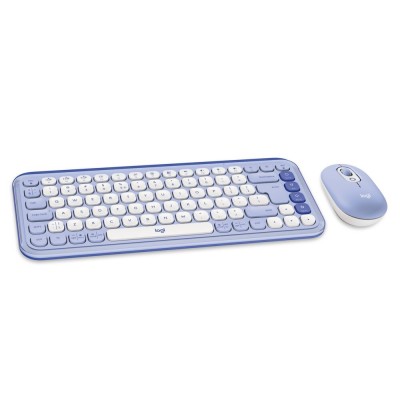 Logitech POP Icon Combo, bež. tipkovnica/miš, lila